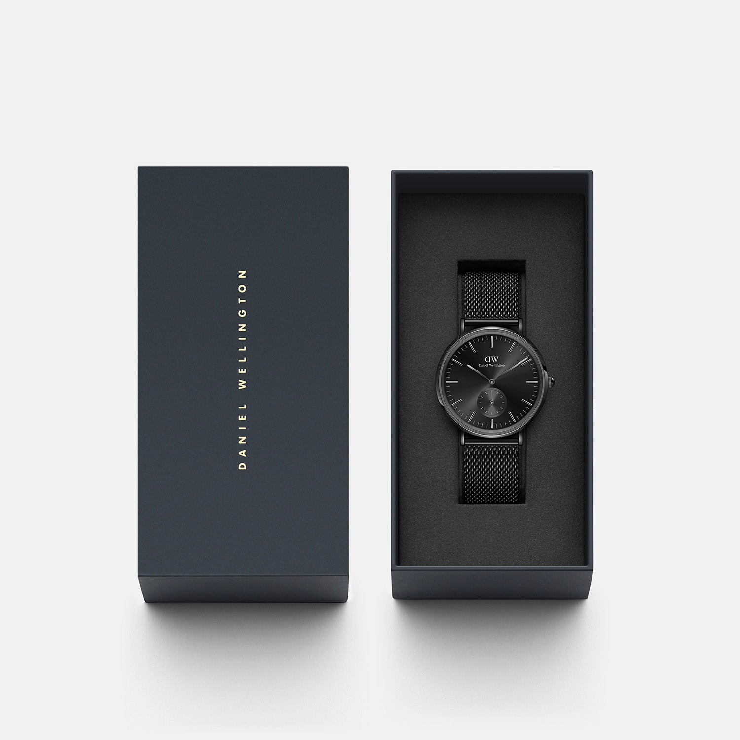 Classic Men Quartz Black Dial Analog Stainless Steel Watch DW00100714K