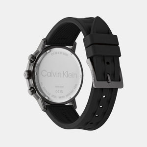 Gauge Men Quartz Black Dial Chronograph Leather Watch 25200461
