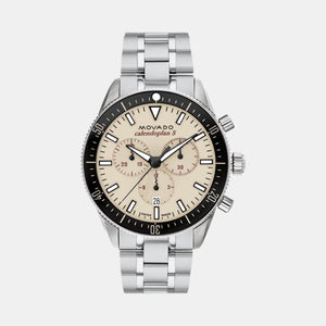 Calendoplan S Heritage Men Quartz Brown Dial Chronograph Stainless Steel Watch 3650204