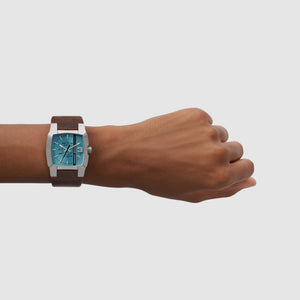 Cliffhanger Men Quartz Blue Dial Analog Leather Watch DZ1998