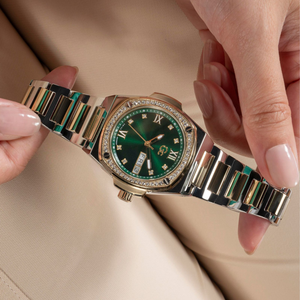 Coussin Shape Women Quartz Green Dial Analog Stainless Steel Watch Y98010L9MF