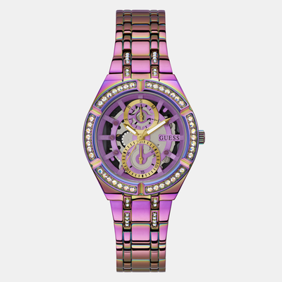 Guess Trend Women Quartz Iridescent Dial Analog Stainless Steel Watch GW0604L4