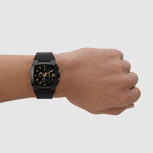 Cliffhanger Men Quartz Black Dial Chronograph Leather Watch DZ4645