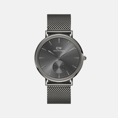 Classic Men Quartz Grey Dial Analog Stainless Steel Watch DW00100712K
