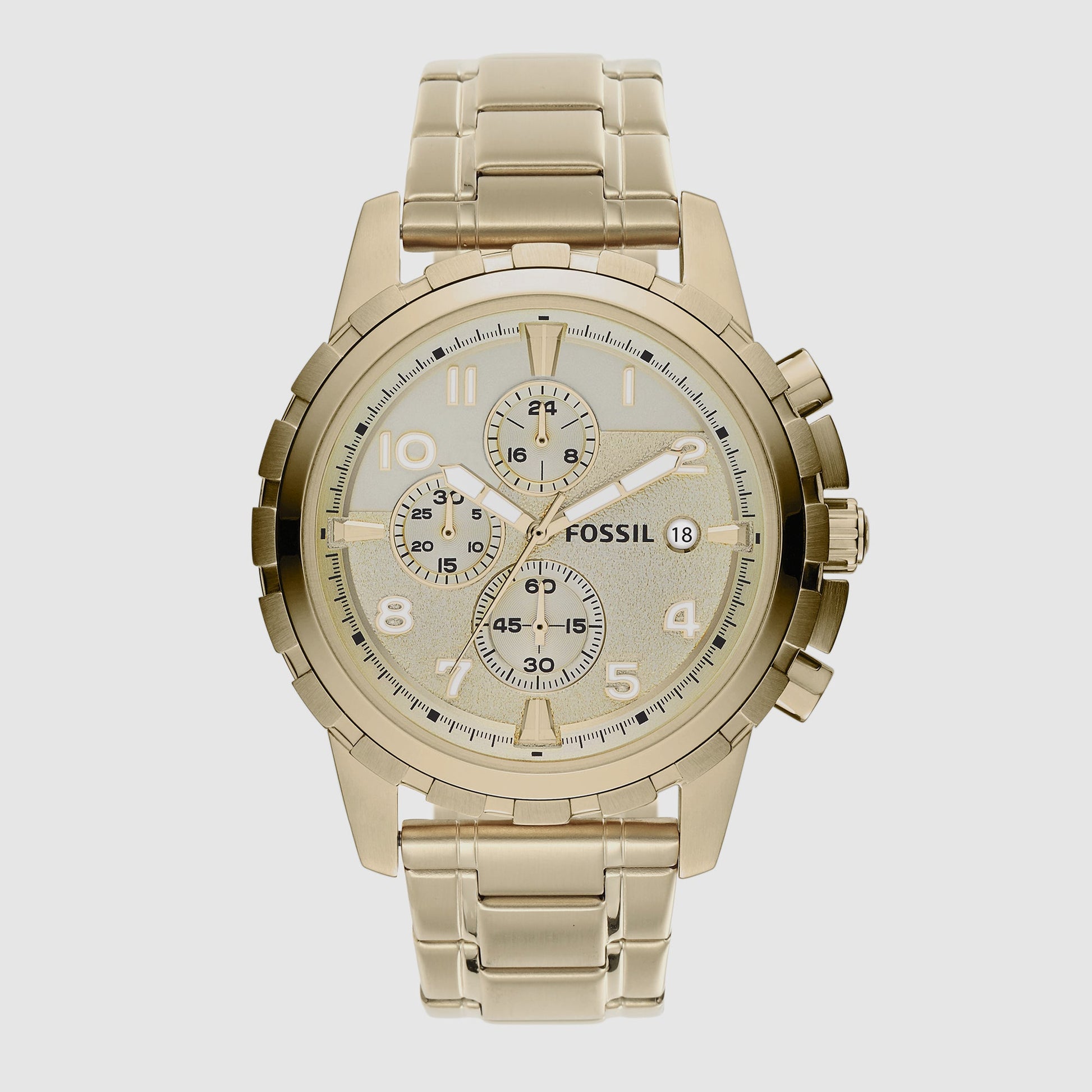 Dean Men Quartz Champagne Dial Chronograph Stainless Steel Watch FS4867