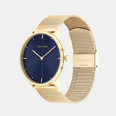 Ck Iconic Unisex Quartz Blue Dial Analog Stainless Steel Watch 25200153