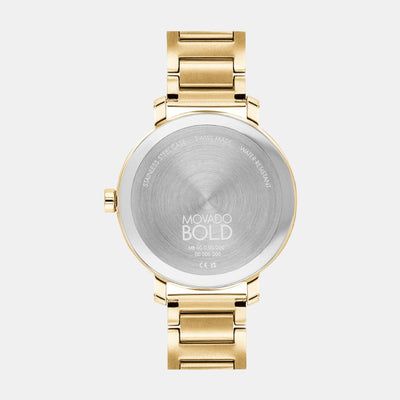 Bold Women Quartz Gold Dial Analog Stainless Steel Watch 3600823