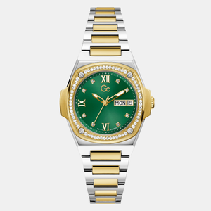 Coussin Shape Women Quartz Green Dial Analog Stainless Steel Watch Y98010L9MF