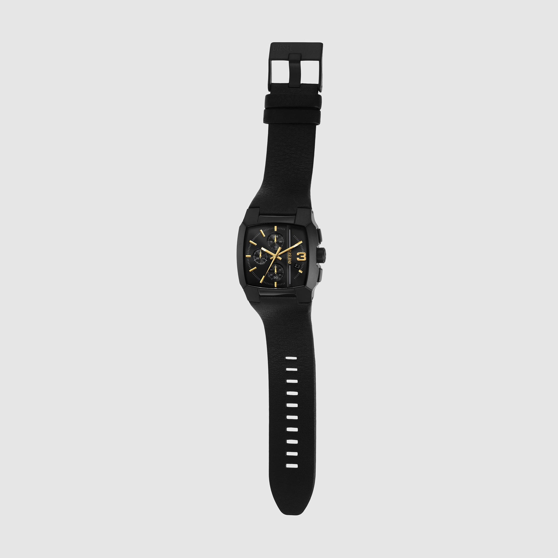 Cliffhanger Men Quartz Black Dial Chronograph Leather Watch DZ4645