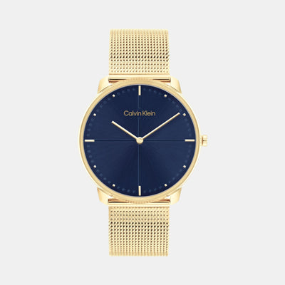 Ck Iconic Unisex Quartz Blue Dial Analog Stainless Steel Watch 25200153