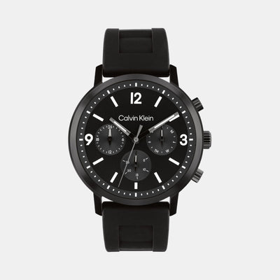Gauge Men Quartz Black Dial Chronograph Leather Watch 25200461
