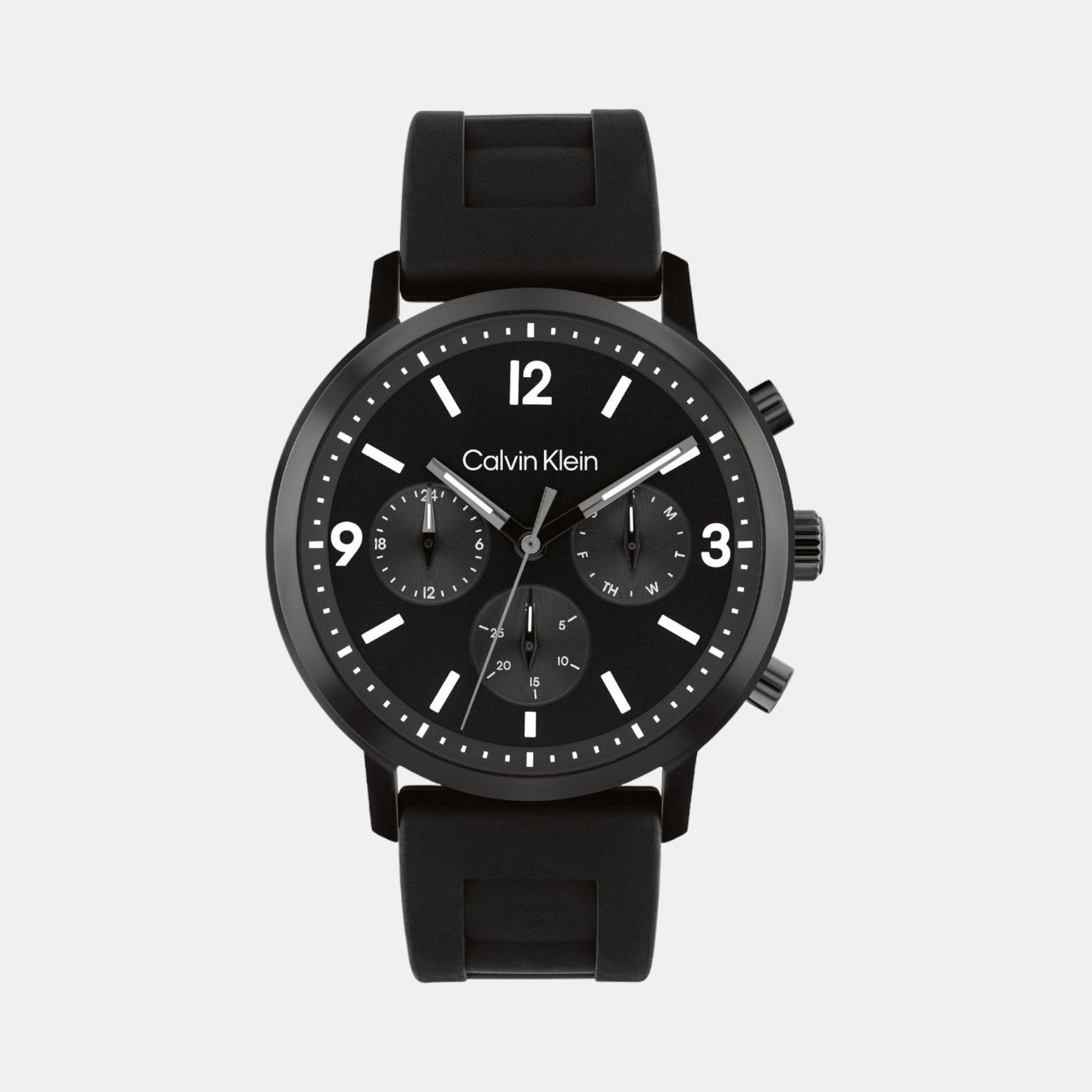 Gauge Men Quartz Black Dial Chronograph Leather Watch 25200461