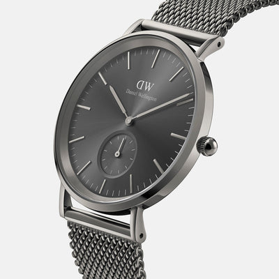 Classic Men Quartz Grey Dial Analog Stainless Steel Watch DW00100712K