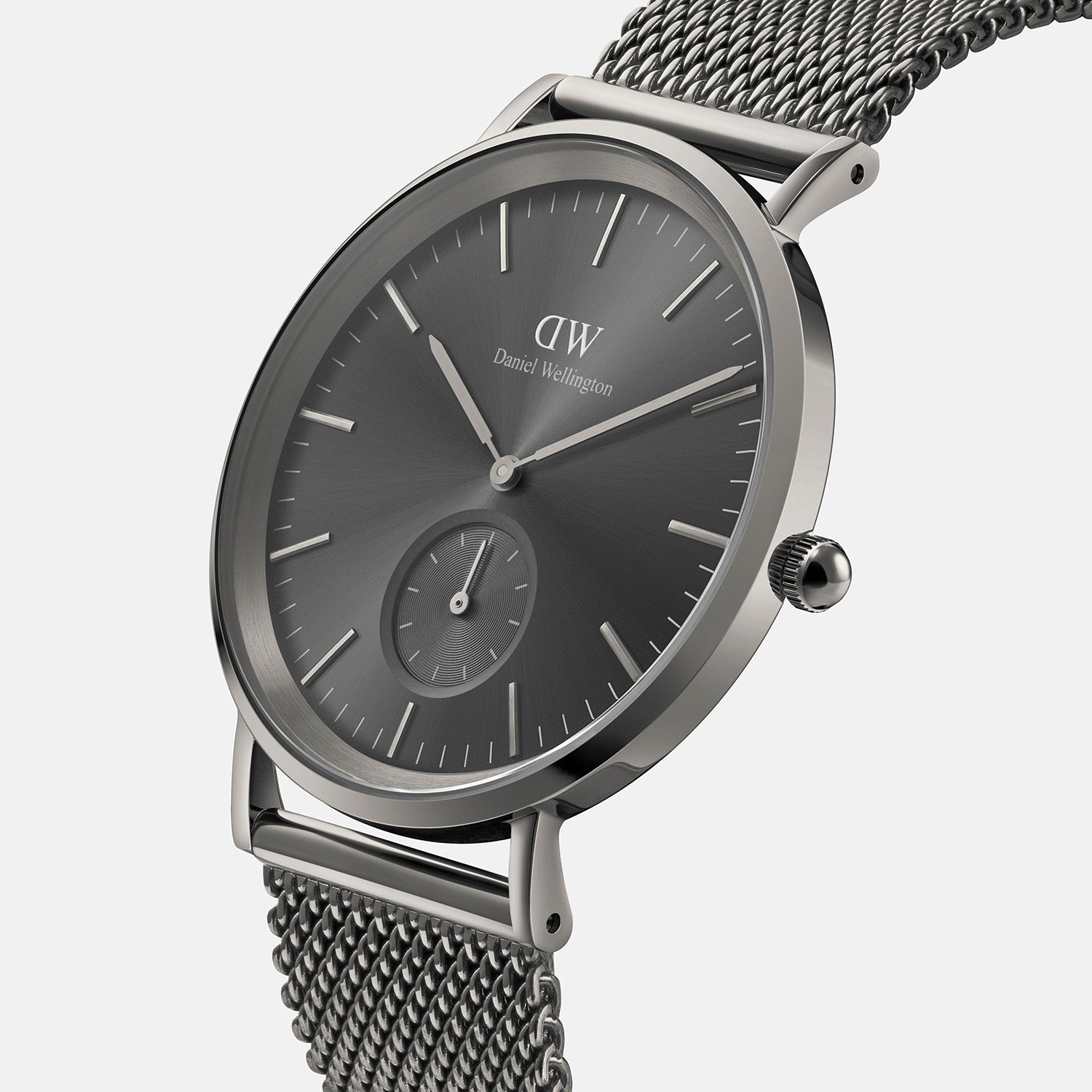 Classic Men Quartz Grey Dial Analog Stainless Steel Watch DW00100712K