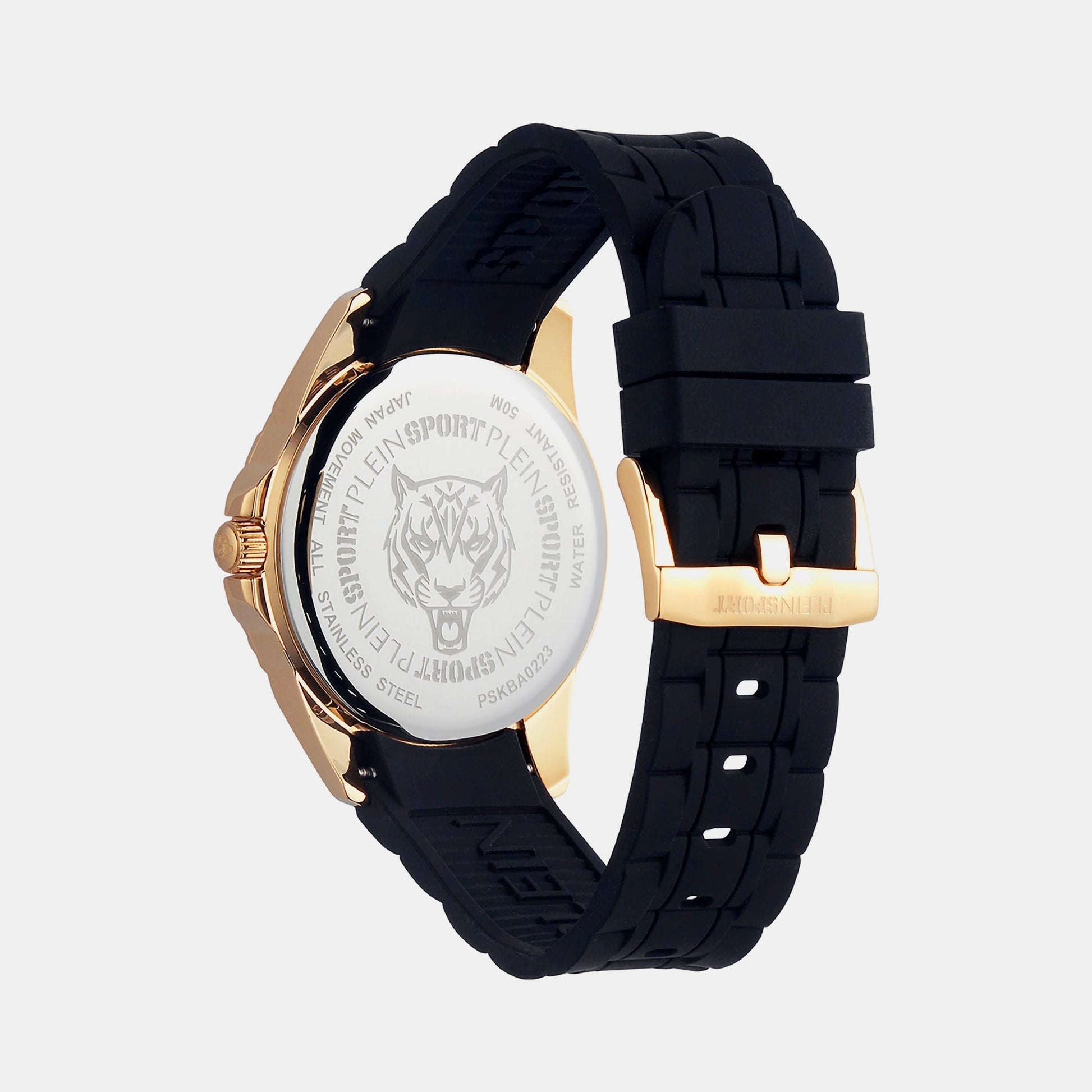 Glam Women Quartz Black Dial Analog Silicone Watch PSKBA0223