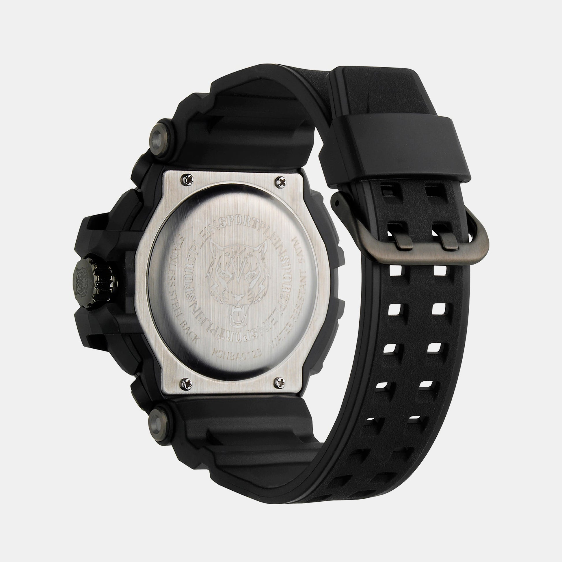 Combat Men Quartz Black Dial Analog-Digital Silicone Watch PSNBA0123