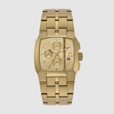 Cliffhanger Men Quartz Gold Dial Chronograph Stainless Steel Watch DZ4639