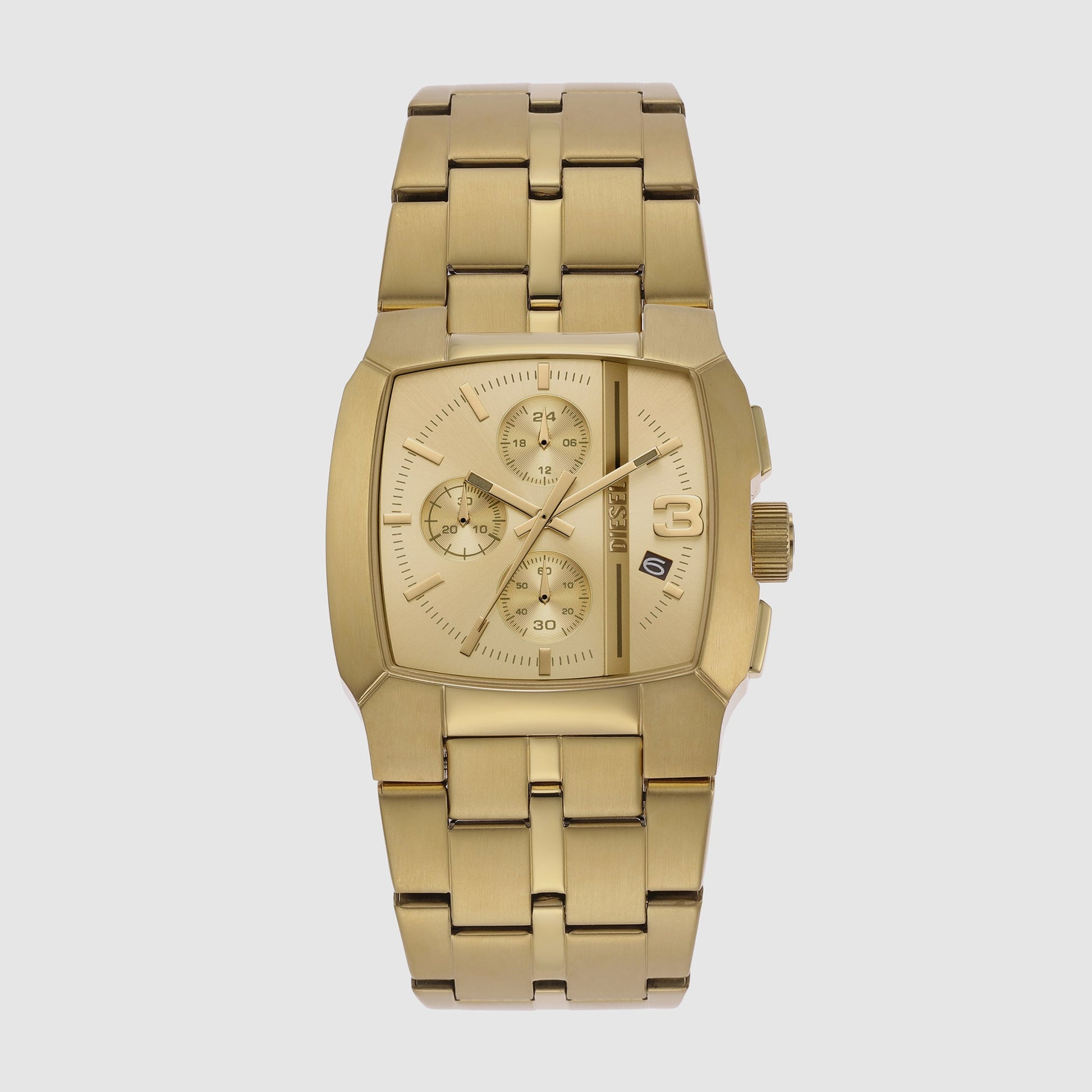 Cliffhanger Men Quartz Gold Dial Chronograph Stainless Steel Watch DZ4639