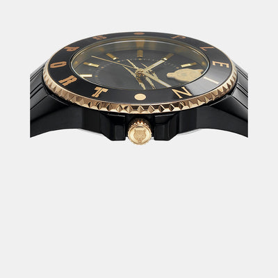 Glam Women Quartz Black Dial Analog Stainless Steel Watch PSKBA1023