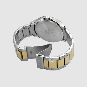 Hampton Men Quartz Black Dial Analog Stainless Steel Watch AX2453