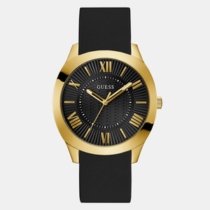 Arc Men Quartz Black Dial Analog Silicone Watch GW0728G2