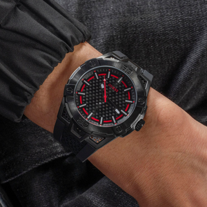 Guess Sport Men Quartz Black Dial Analog Silicone Watch GW0712G1