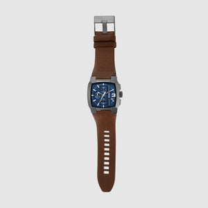Cliffhanger Men Quartz Blue Dial Chronograph Leather Watch DZ4641