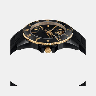 Glam Women Quartz Black Dial Analog Silicone Watch PSKBA0323
