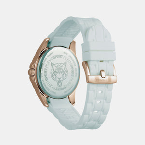 Glam Women Quartz White Dial Analog Silicone Watch PSKBA0423