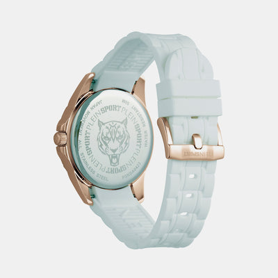 Glam Women Quartz White Dial Analog Silicone Watch PSKBA0423