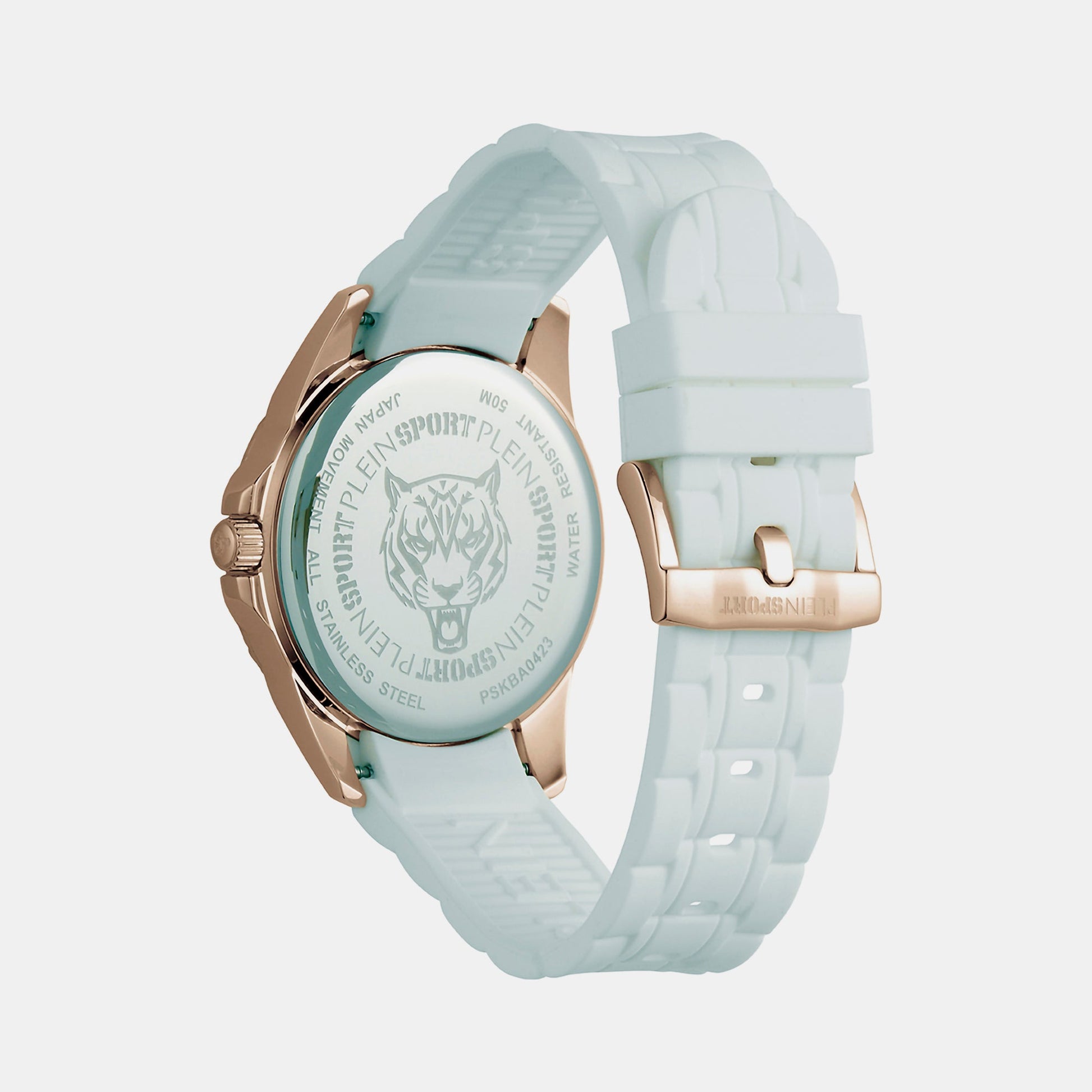 Glam Women Quartz White Dial Analog Silicone Watch PSKBA0423