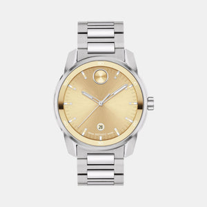 Bold Men Quartz Gold Dial Analog Stainless Steel Watch 3601203