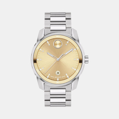 Bold Men Quartz Gold Dial Analog Stainless Steel Watch 3601203