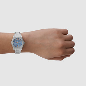 Federica Women Quartz Blue Dial Analog Stainless Steel Watch AR11593