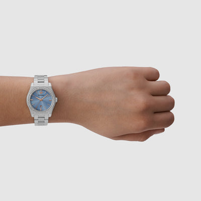 Federica Women Quartz Blue Dial Analog Stainless Steel Watch AR11593