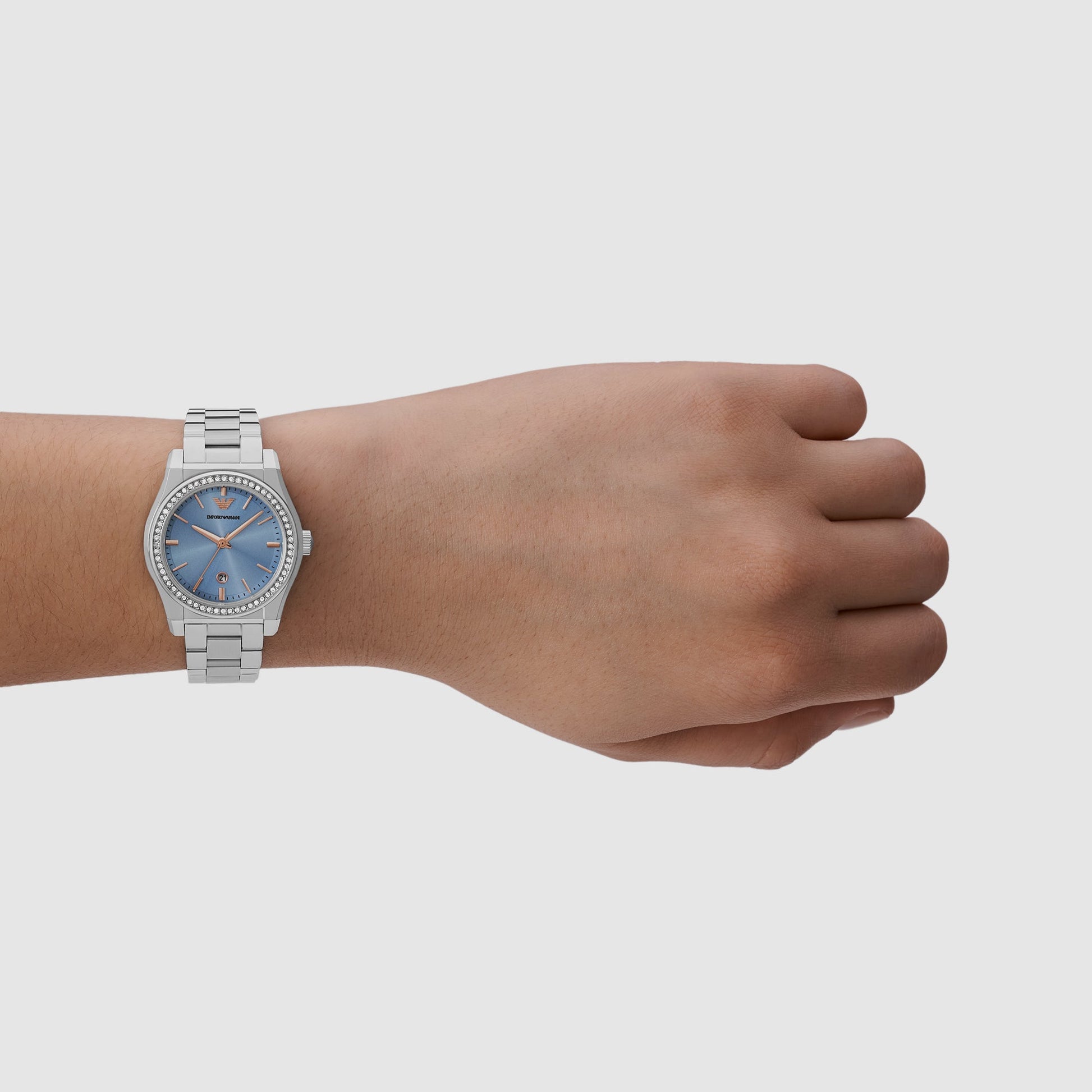 Federica Women Quartz Blue Dial Analog Stainless Steel Watch AR11593