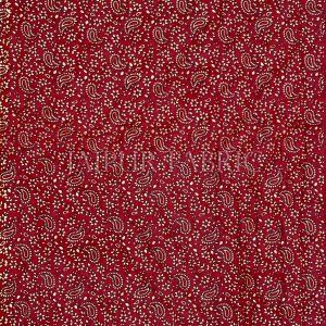 Maroon Base Golden Print Fine Cotton Single Bed Quilt