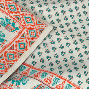 Colorful Floral Jaipuri Double Bed Quilt