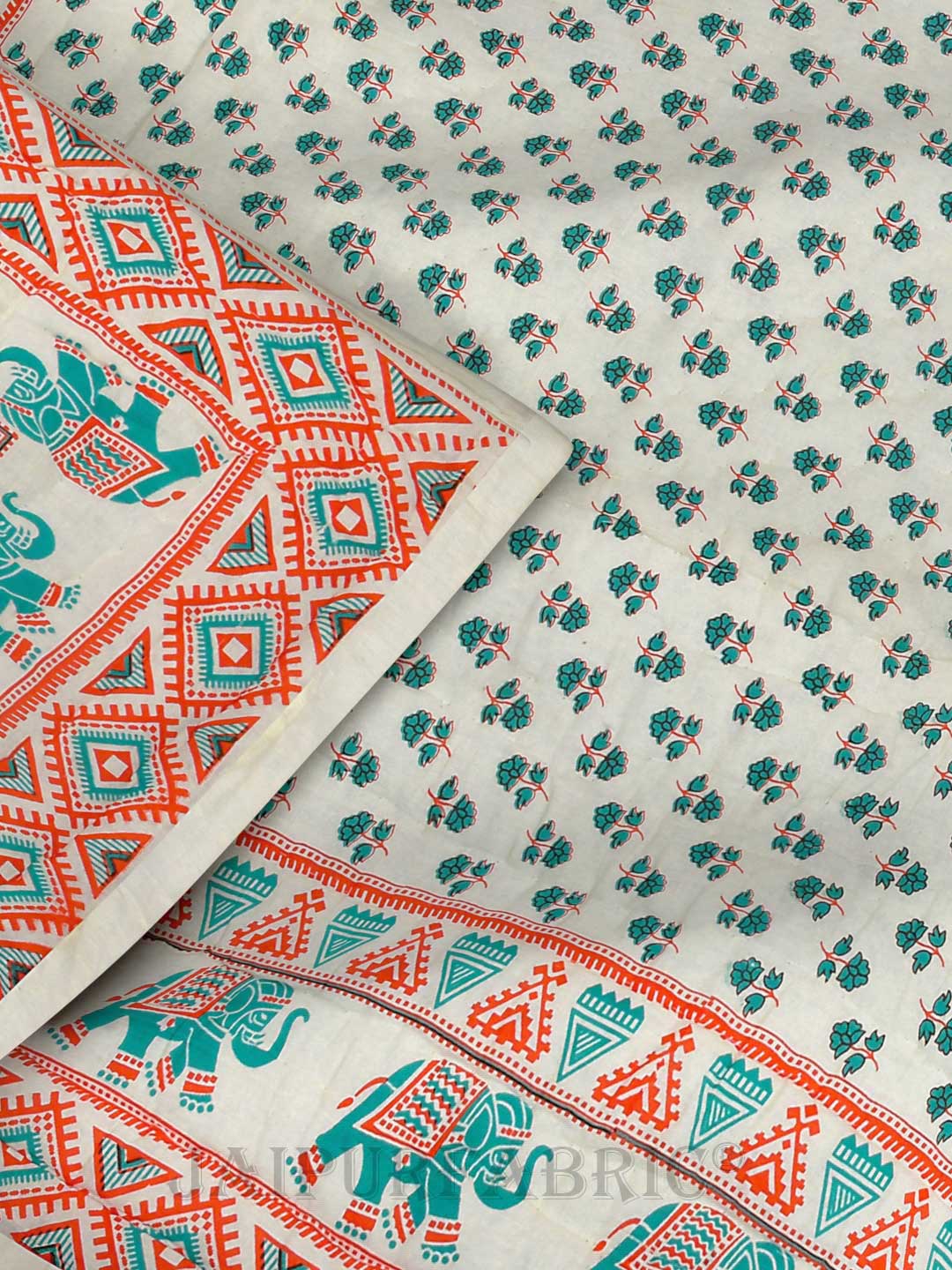 Colorful Floral Jaipuri Double Bed Quilt