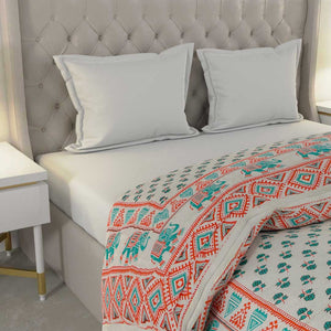 Colorful Floral Jaipuri Double Bed Quilt