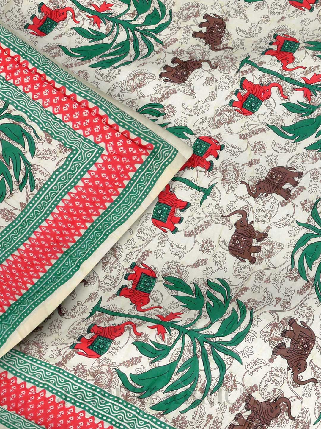 Colorful Forest Jaipuri Double Bed Quilt