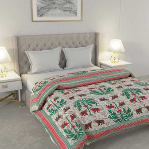 Colorful Forest Jaipuri Double Bed Quilt