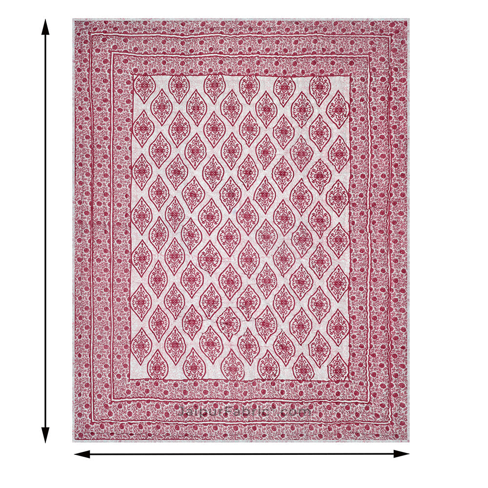 Traditional Pink Jaipuri  Double Bed Quilt