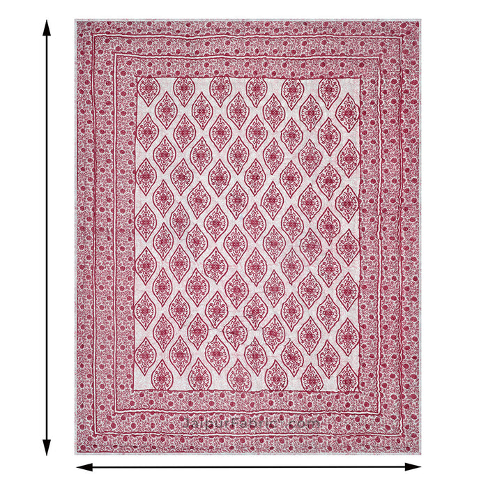 Traditional Pink Jaipuri  Double Bed Quilt