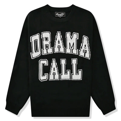 Drama Call Black White Knit Sweatshirt