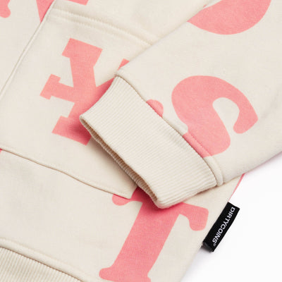 DIRTY COINS PRINT CARDIGAN - IVORY/PINK