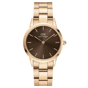 Iconic Link Amber Brown & Rose Gold 32mm