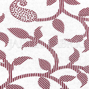 Brown Polka Dots Border and Leaf Print Cotton Diwan Set