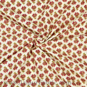 Orange Border Cream Base Small Tree Pattern With Golden Print  Diwan Set