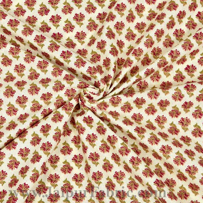 Orange Border Cream Base Small Tree Pattern With Golden Print  Diwan Set